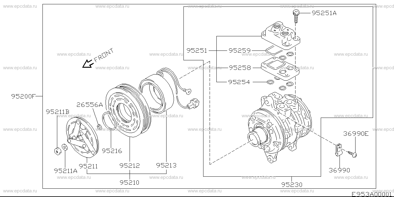 Compressor for Suzuki Jimny Sierra 2 generation 05.1993 - 10.1995 ...