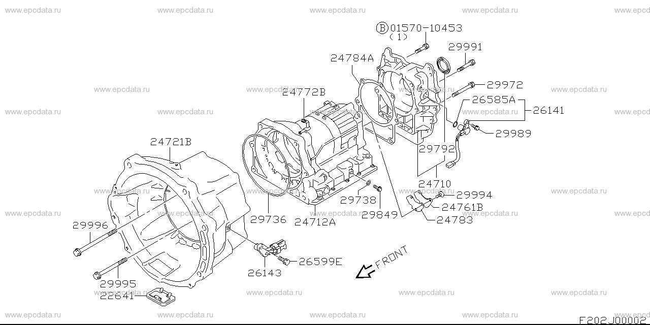 AT-transmission case for Suzuki Escudo, TX92W 100001-170000 