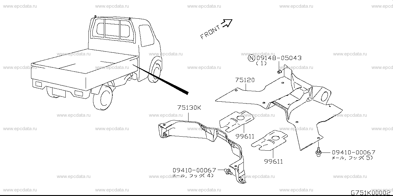 Suzuki Carry Rubber Floor Mat DA16T Series
