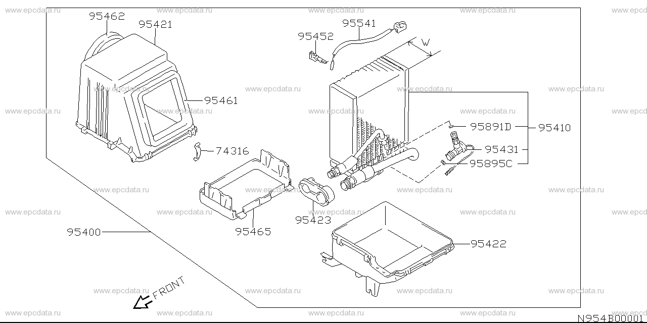 Evaporator для Suzuki Wagon R Wide 1 поколение 02.1997 - 04.1998 - Запчасти  для Suzuki - Каталоги оригинальных запчастей - Амаяма (Amayama)