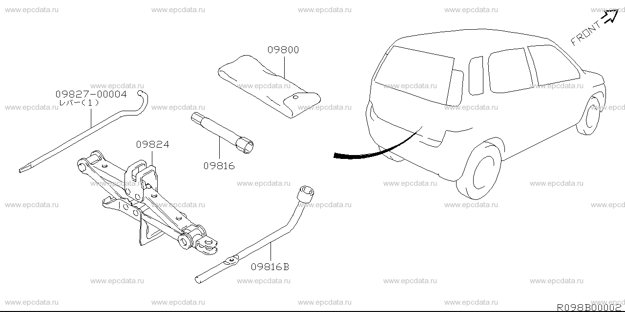 Tool for Suzuki Kei 1 generation, restyling 10.2000 - 03.2006 - Suzuki Car  and Auto Spare Parts - Genuine Online Car Parts Catalogue - Amayama