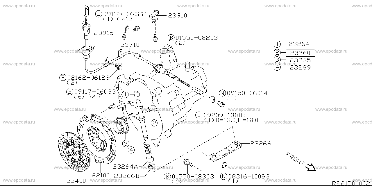 Clutch for Suzuki Kei 1 generation, restyling 10.2000 - 03.2006 