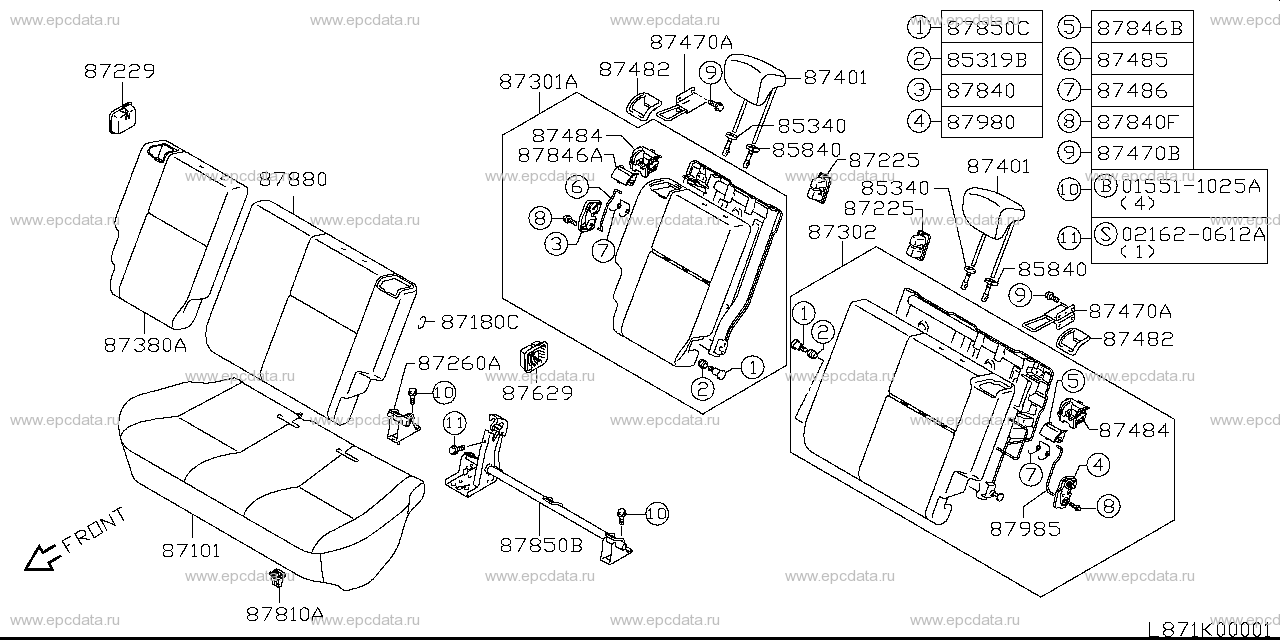 Rear Seat For Suzuki Swift, Zc31s 200001-999999 04.2007- - Amayama